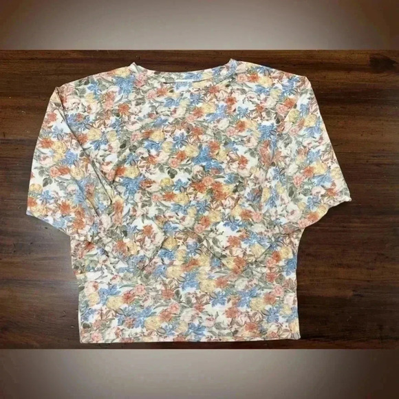 ANDTHEWHY Los Angeles Reverse Print Dolman Sleeve Floral Top Size Large Chic NWT - Picture 12 of 12